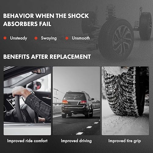 Miniatura 6 de A-Premium Amortiguador delantero compatible con Jeep Grand Cherokee 1999-2004, 4.0L 4.7L, lado del conductor y del pasajero, juego de 2 piezas