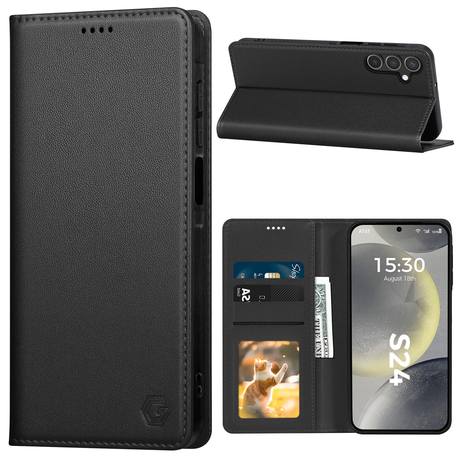 Kirnntca Handyhülle für Samsung Galaxy Hülle, Kartenfach Premium PU Leder Klapphülle Schutzhülle, Standfunktion Tasche Flip Case für Samsung Galaxy Hülle