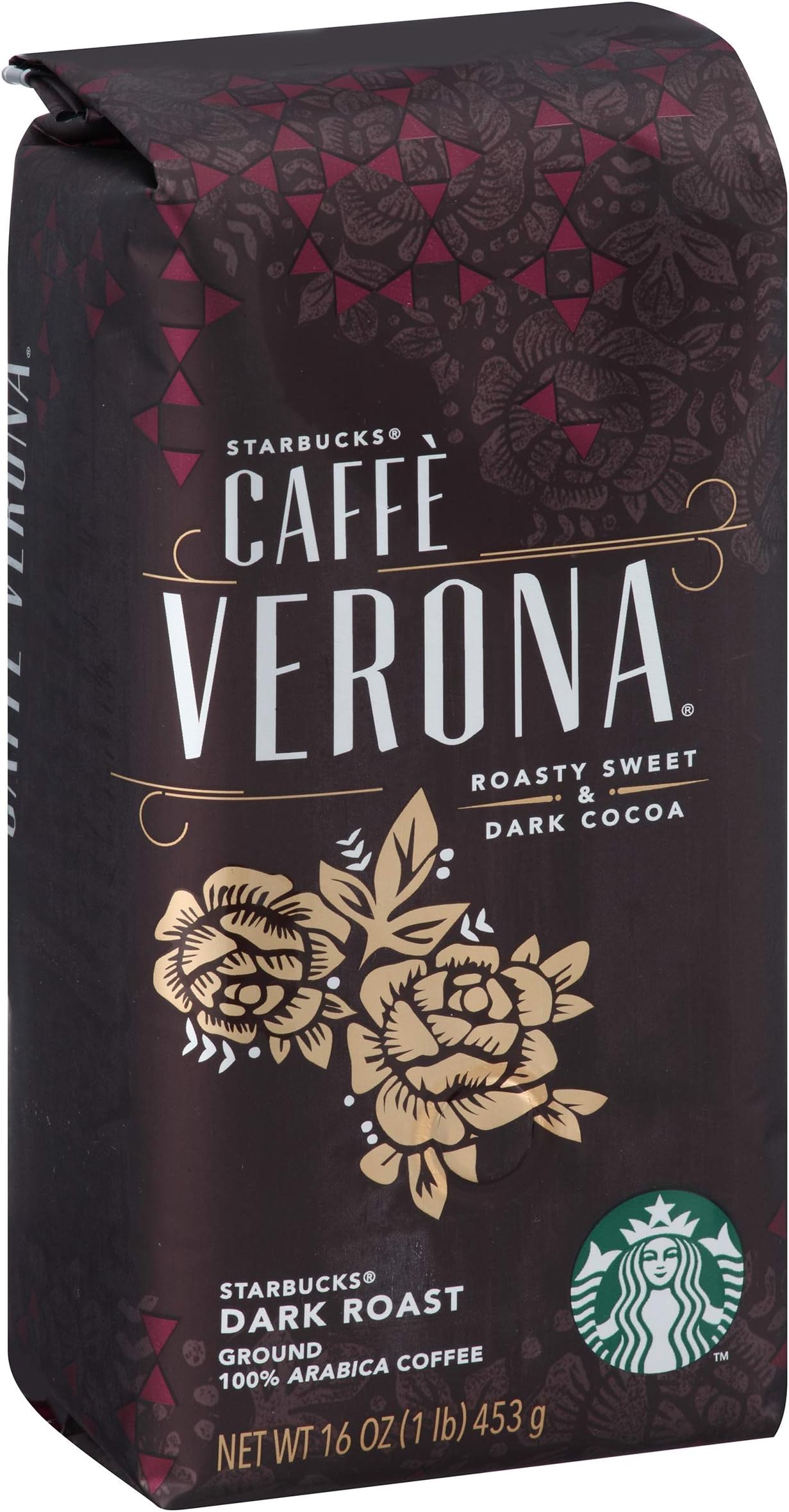 Starbucks Caffè Verona Ground Coffee, Caffé Verona, 16 oz, Pack of 6