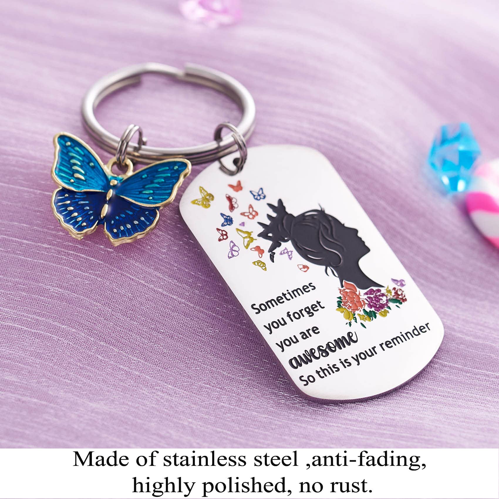 Portachiavi Resina Farfalla Portachiavi Con Lettera E Farfalla Resina E Nappa Personalizzabile A Z D 502634