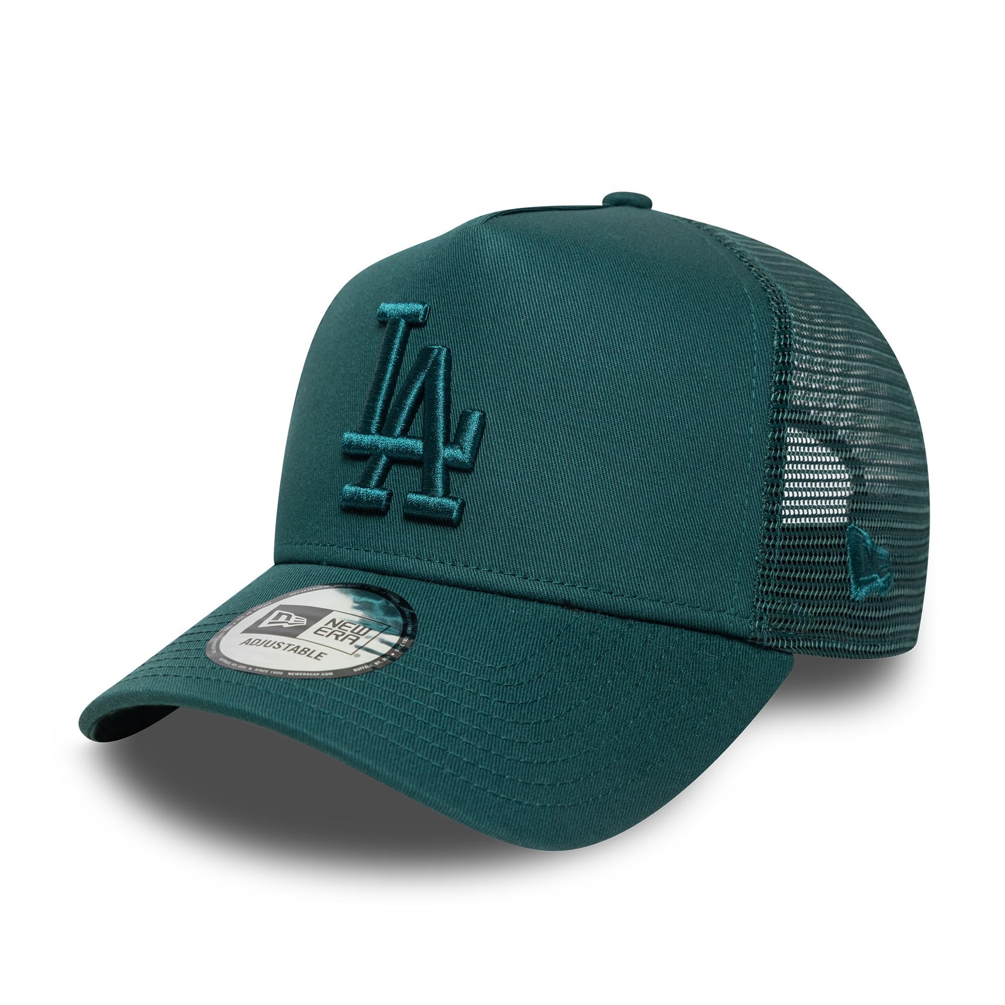 New Era Los Angeles Dodgers League Essential A-Frame Trucker Cap Dark Green — image 1