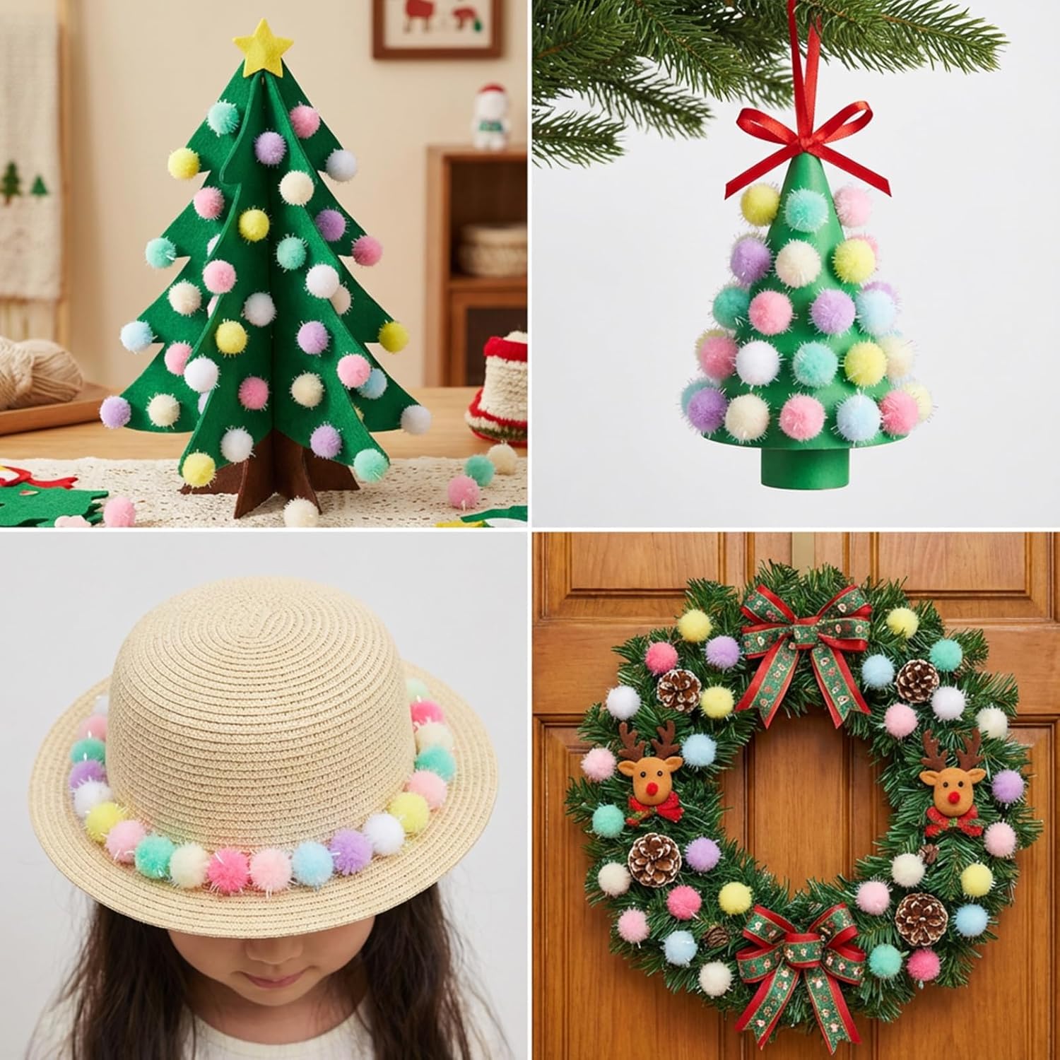 240 Pcs Pompoms for Crafts Mini Pom Pom Balls Craft Pom Poms Bulk Fuzzy Pompom Puff Balls for DIY Arts, Crafts Projects, Home Decorations, Summer Holiday Party, Small Pom Poms Colores - Image 3