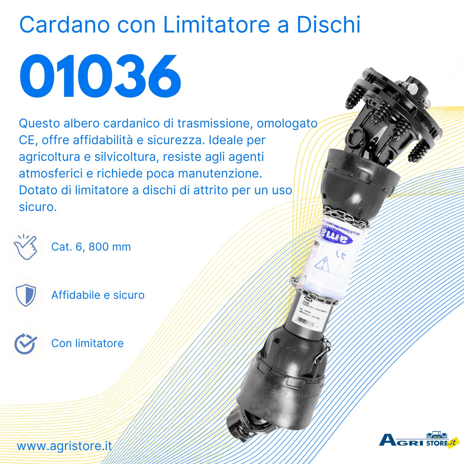 Ama - Eje cardán tipo C, 6 x 800, con limitador de disco de fricción :  Amazon.es: Coche y moto