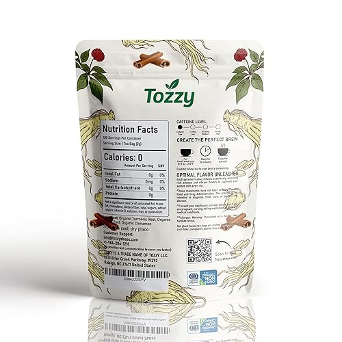 Miniatura 17 de Tozzy Té orgánico de raíz de diente de león, 100 unidades, bolsas de té piramidales a base de plantas | Organic, Plant-Based, Eco-conscious, Pure