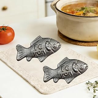 Iron Fish for Anemia Vegan Women: Natural Reusable Iron Cooking Tool to Reduce ferrous Deficiency, Kitchen Accessory for Home Use,Perfect for Gift (2 PCS)
