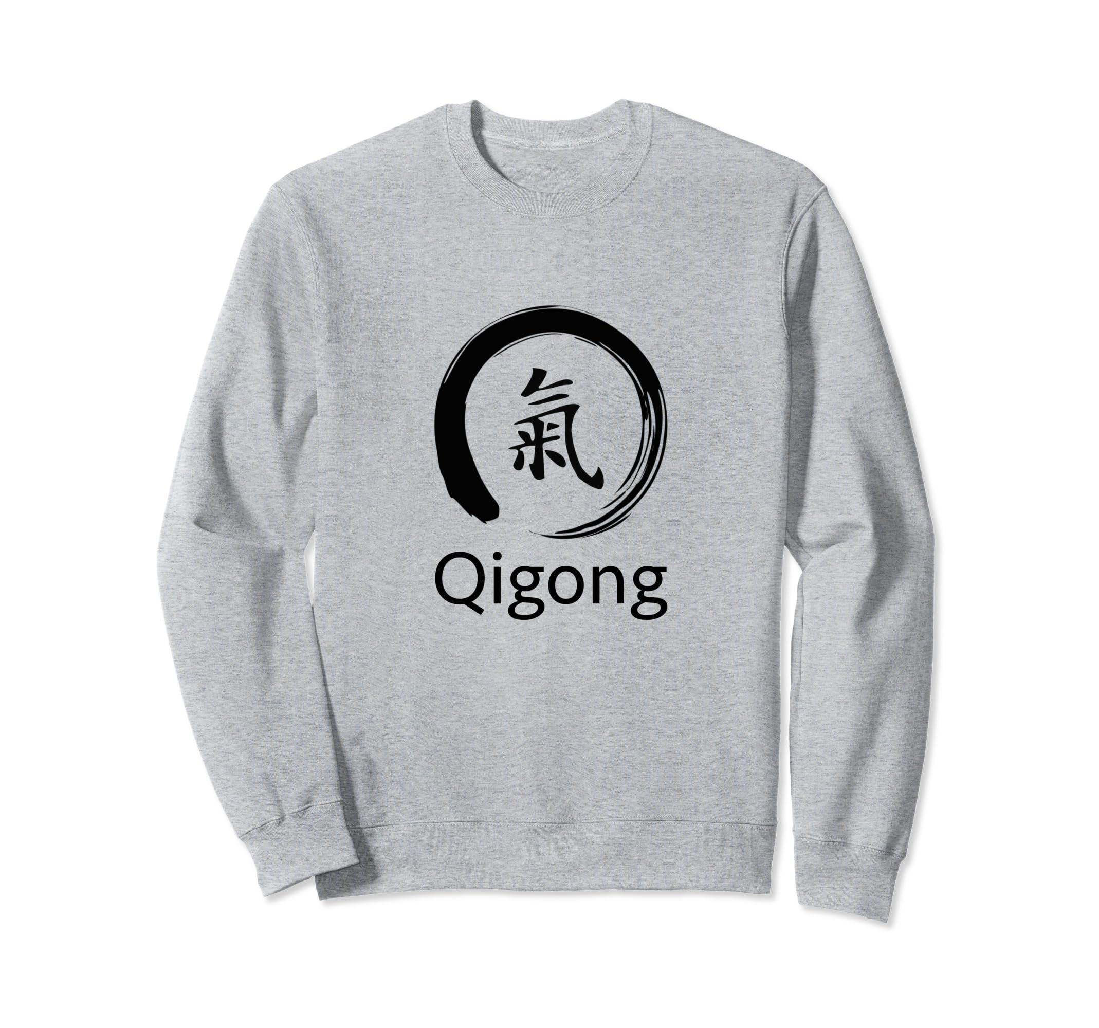 Qigong Beginner / Classic Qigong Calligraphy Qi Kanji Design Sweatshirt, Grey
