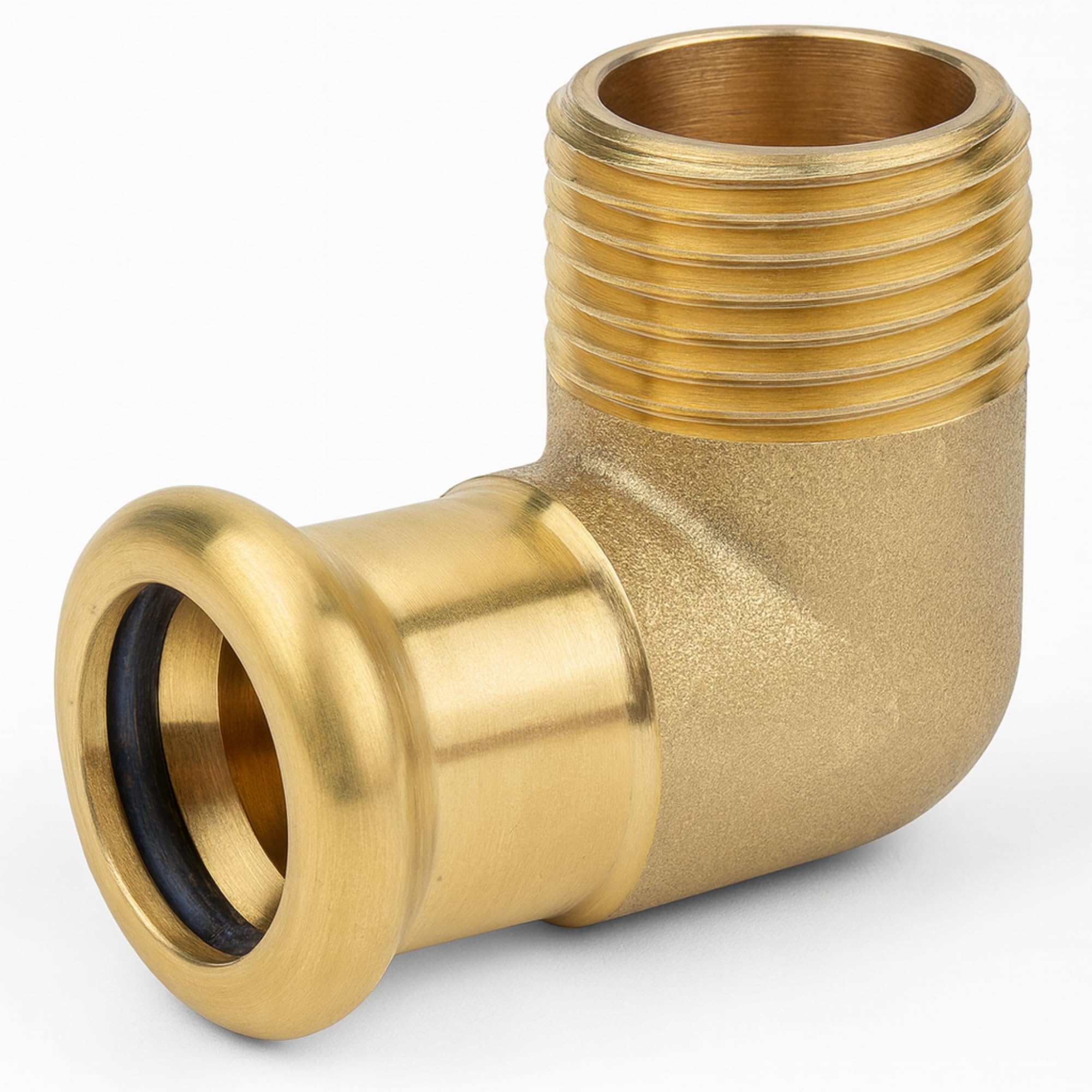 B&Q -  Westco 15mm X 1/2" Brass Press Male 90 Degrees ElbowPress Fit To Bsp ThreadWater & Heating Systems
