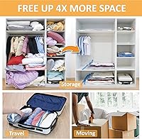 Vista 3 de 10 Bolsas Jumbo de Almacenamiento al Vacío, Bolsas Ahorradoras de Espacio, Bolsas de Almacenamiento de Compresión para Edredones y Mantas, Bolsas