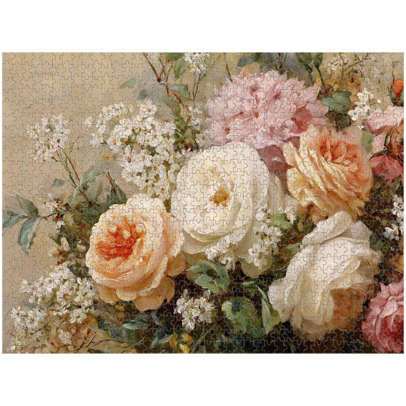 1000 Pièces Puzzle Adulte Rétro & Fleur Puzzle en Bois Robuste 1T#354 | Puzzle en Bois, Découpe de Précision, Encres aux Couleurs Vives, Loisir Relaxant, Décoration Intérieure, Cadeau, 50x75cm
