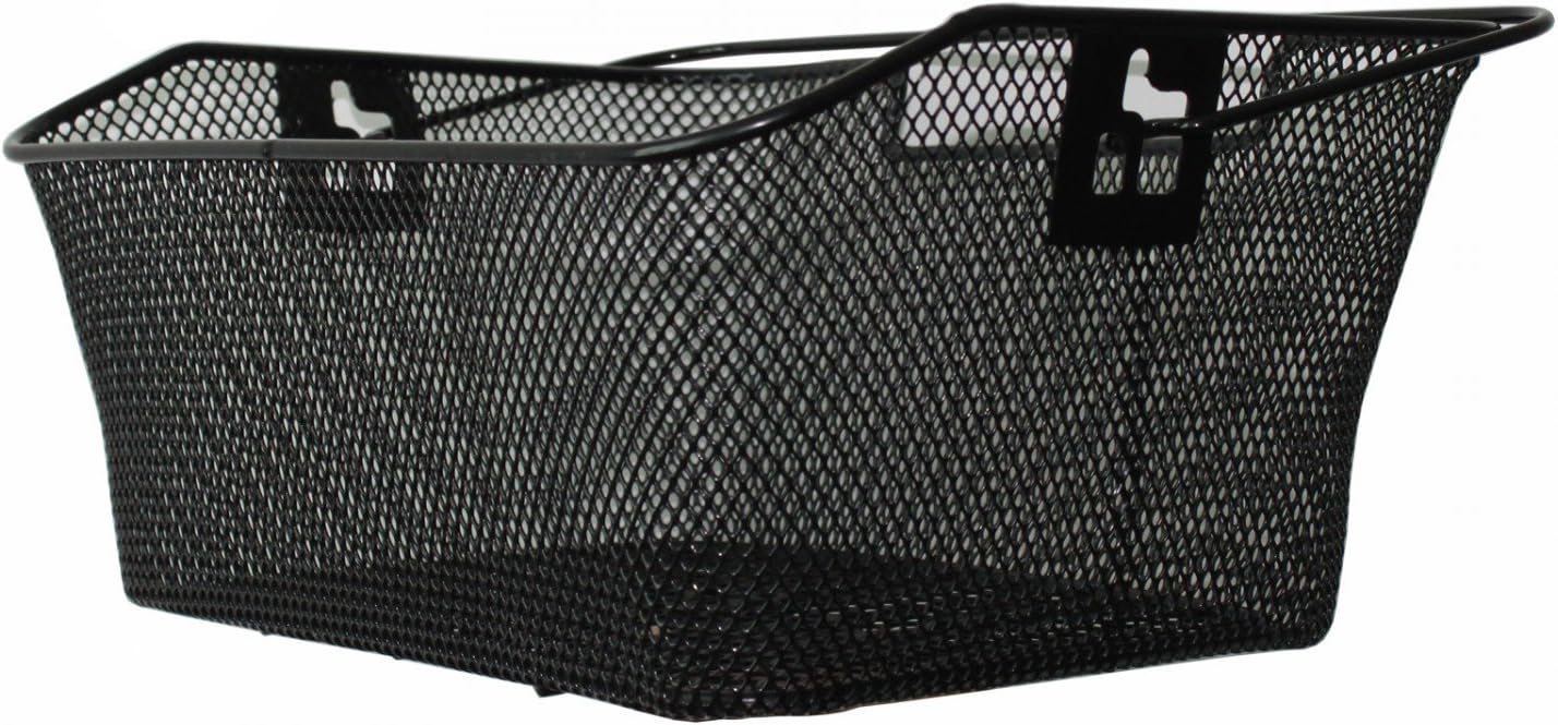 Shopping bicycle basket with stable carrying handle for the rear bicycle rack, weatherproof, black, 40 cm x 30 cm x 17 cm