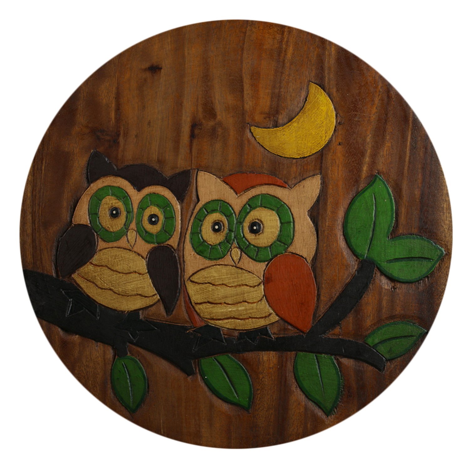ART-CRAFT KH070 Kinderhocker Holz Schemel mit Motiv Eulen be
