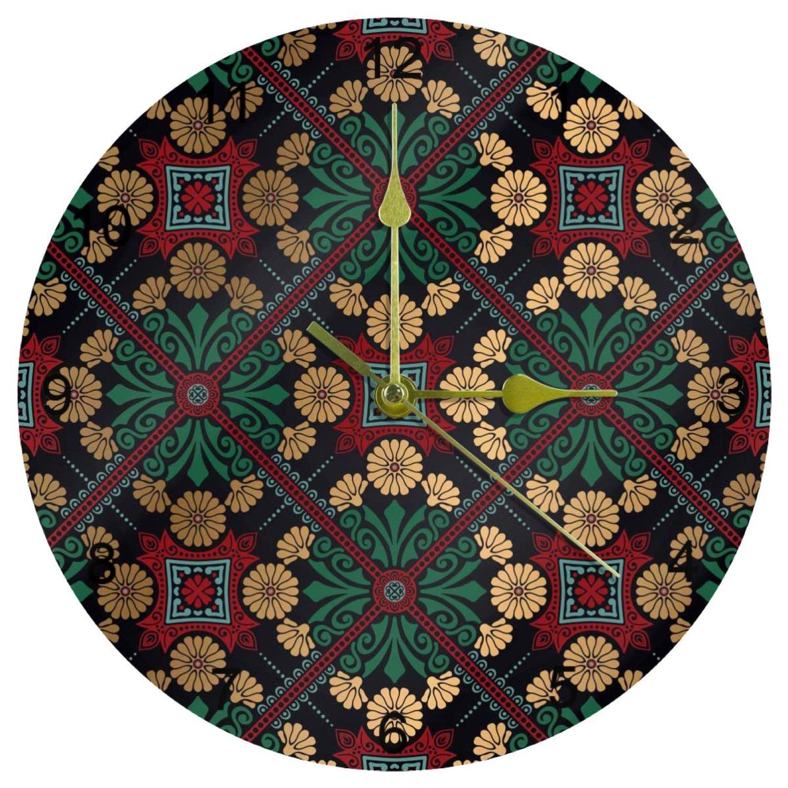Horloge murale à quartz avec chiffres arabes ronde à piles