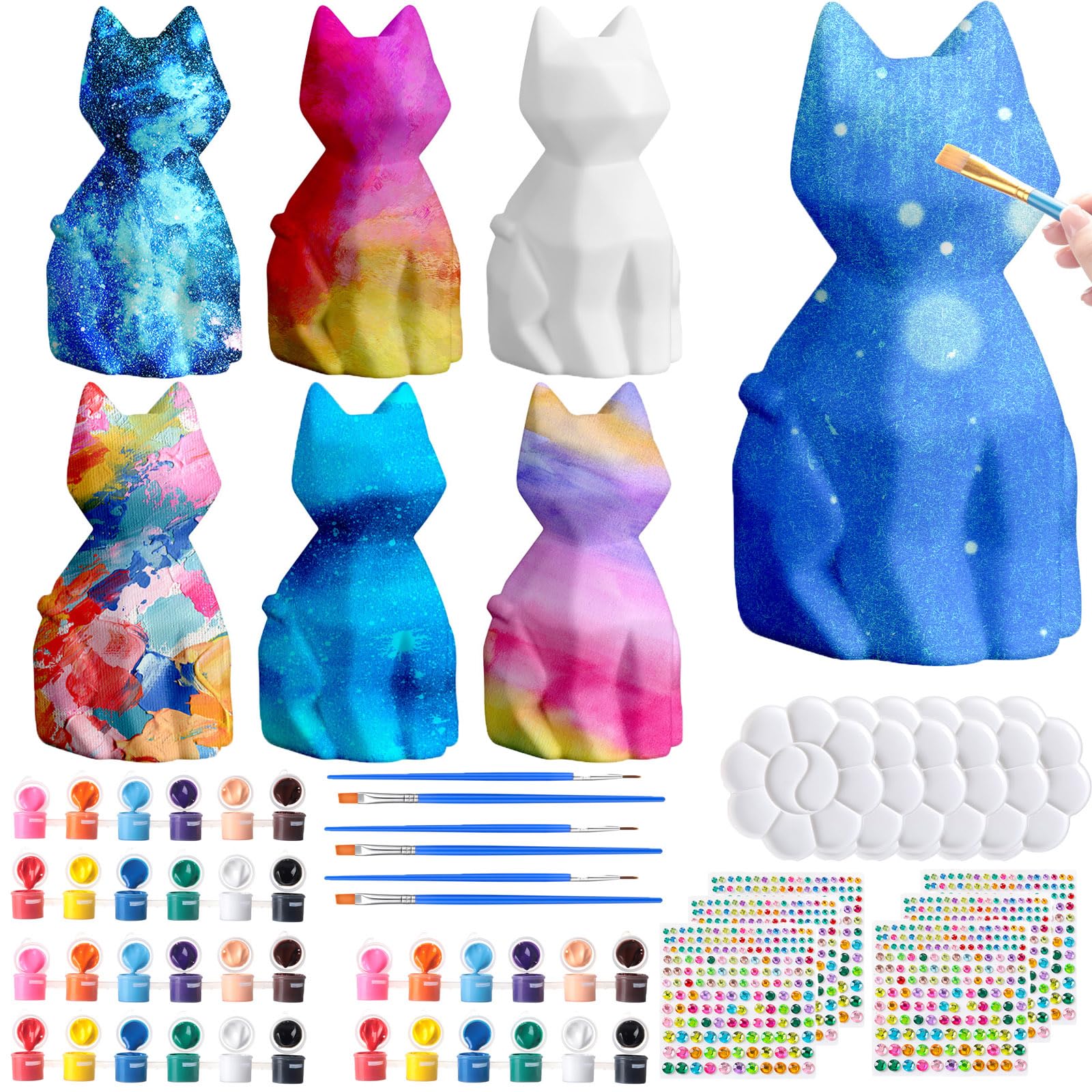 Amazon.co.jp: Kittmip 6個 自分だけの猫ランプアートキット 5インチ