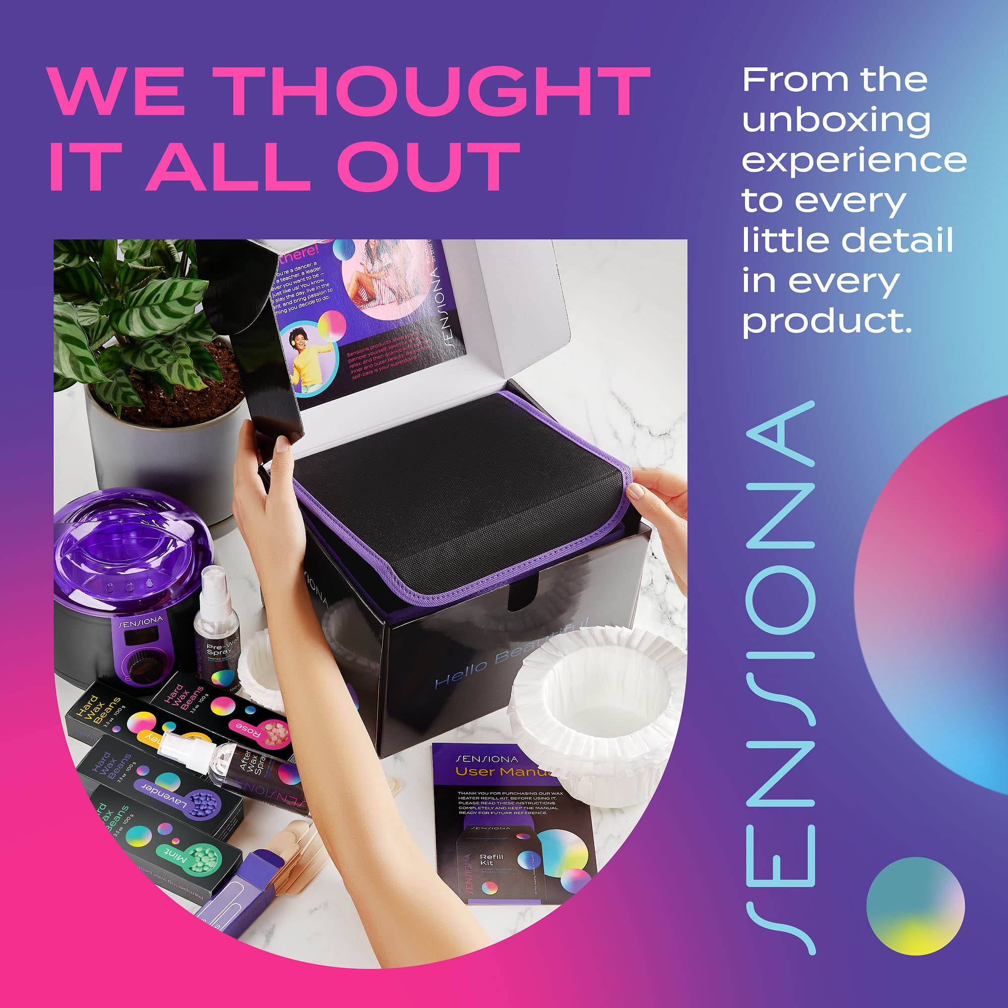 Buy Sensiona Hot Wax Kit, Unisex Hot Wax Hair Removal. Complete Home