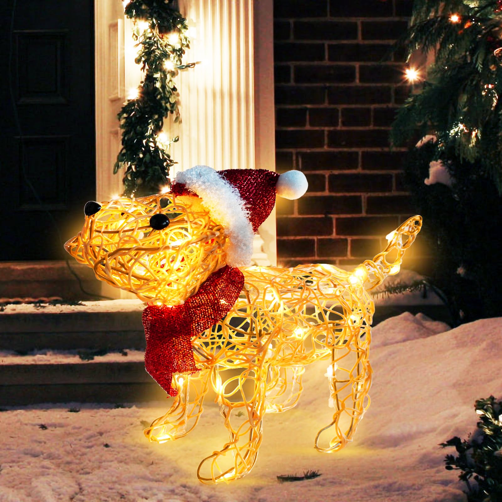 Spotted Dog Lighted Outdoor Yard Decorations ESASSALY Lighted Cute Dog