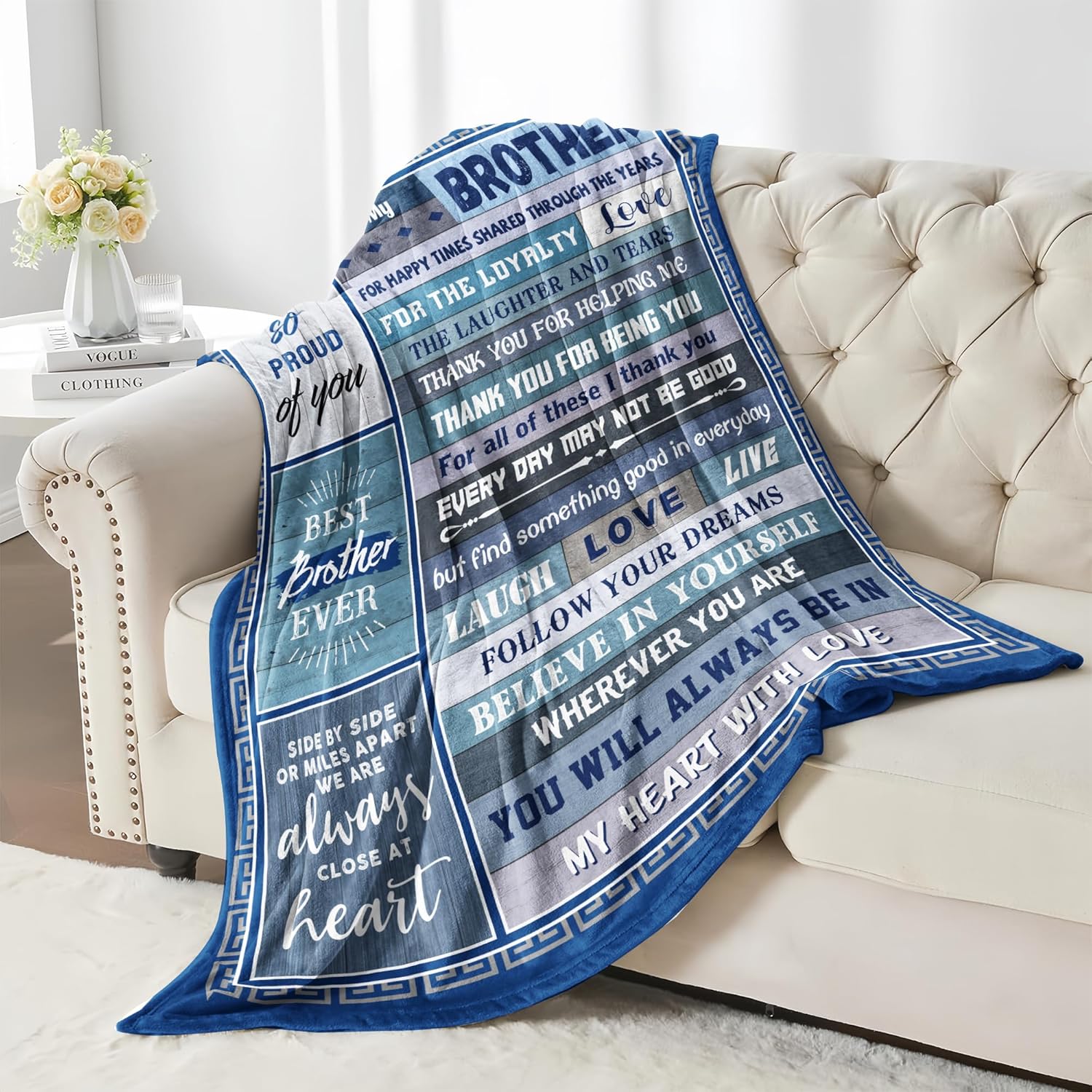 Gifts for Brother Blanket, Brother Gifts from Brothers Sister, Birthday Gift for Big Brothers Adult Throw Blanket 50x60 Inch - Image 4