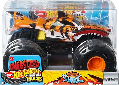 Miniatura 5 de Hot Wheels Monster Trucks, camión monstruo de gran tamaño, camión de juguete fundido a presión a escala 124 con ruedas gigantes y diseños geniales