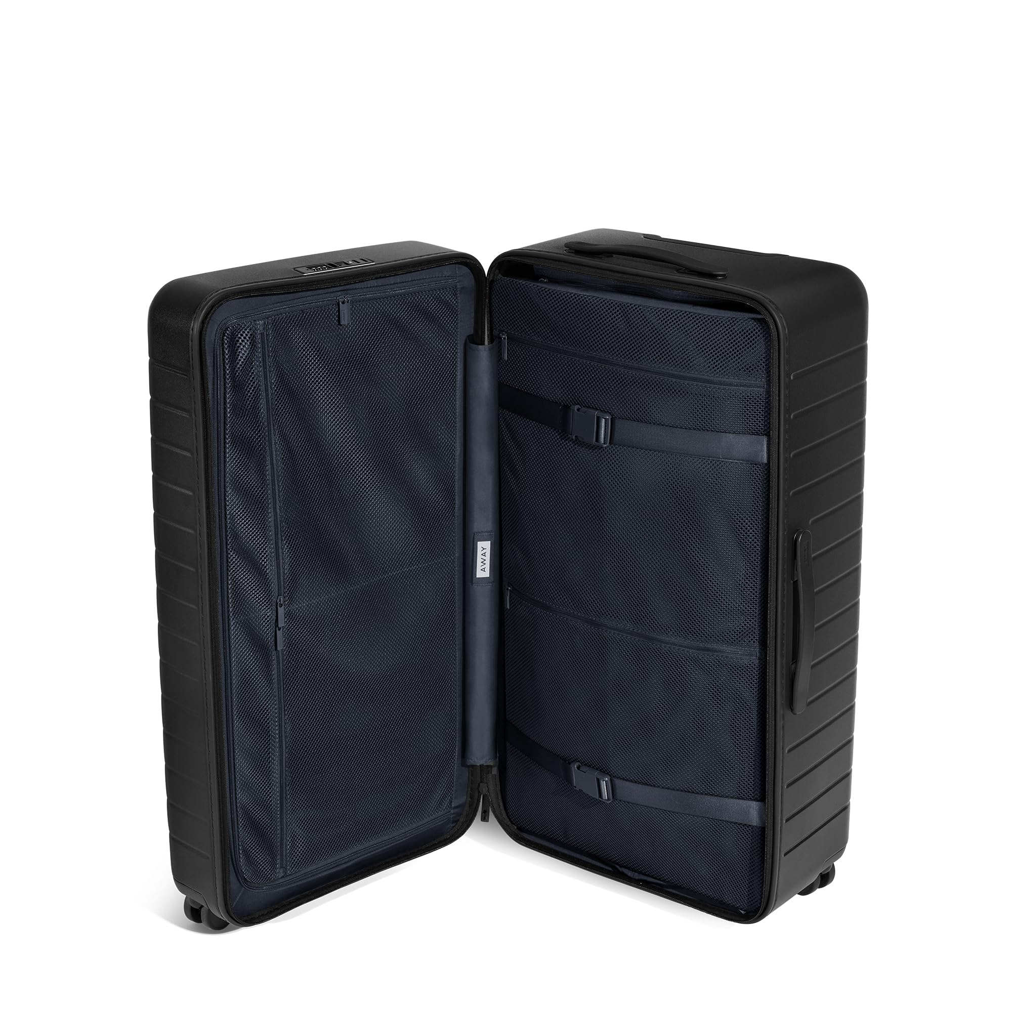 Away Large Trunk Luggage, 31 Inch Hardside Suitcase with Spinner Wheels, Lightweight & Durable, TSA Lock, Ideal for Long Trips, Jet Black