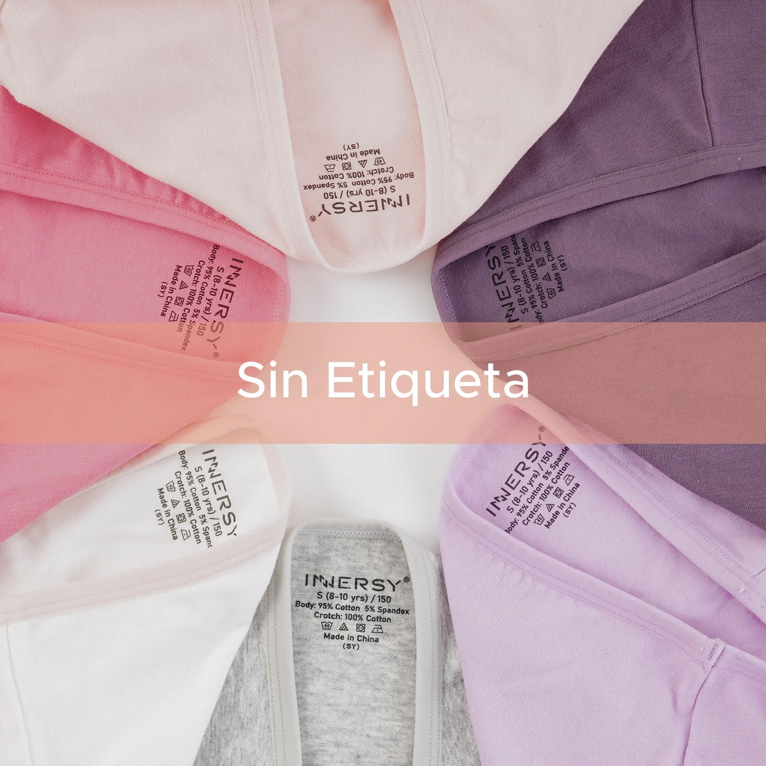 INNERSY Braguitas Niña Algodón Pack 6 - Cómodas y Suaves para Adolescente 8-16 Años