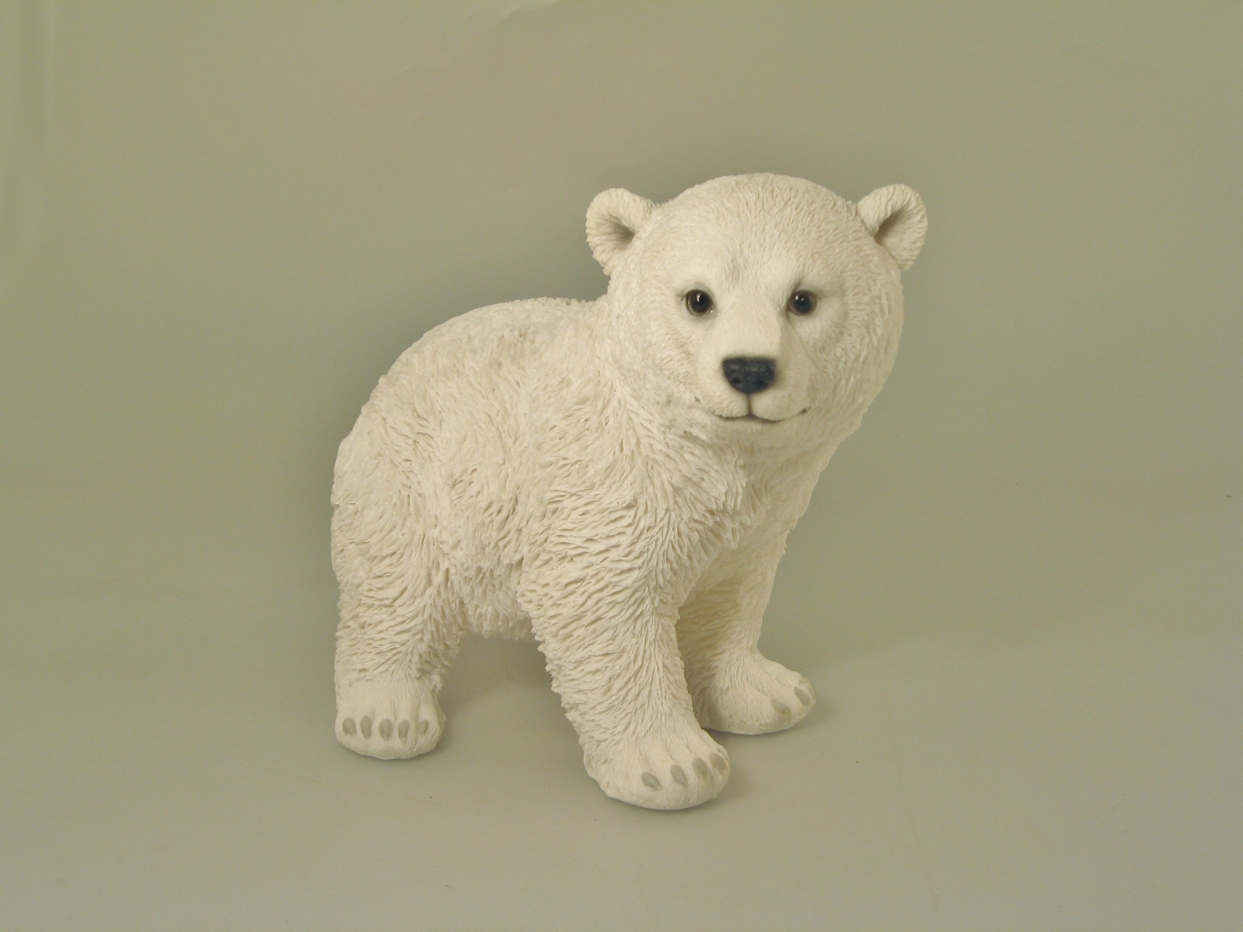 Vivid Arts White Polar Bear Standing Real Life Resin Ornament By