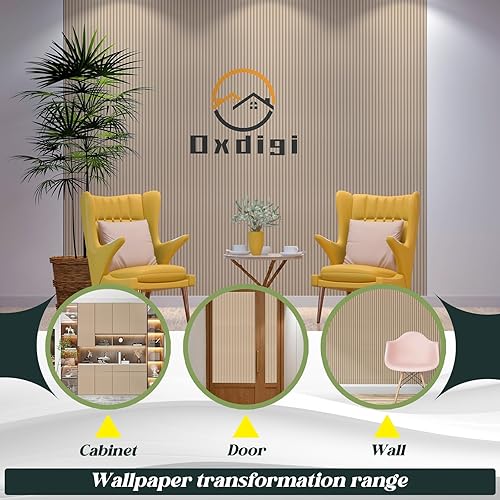 Miniatura 4 de Oxdigi Papel tapiz autoadhesivo con listones de madera, 11.8 x 196 pulgadas (16 pies cuadrados), patrón 3D, PVC autoadhesivo, extraíble, apto para