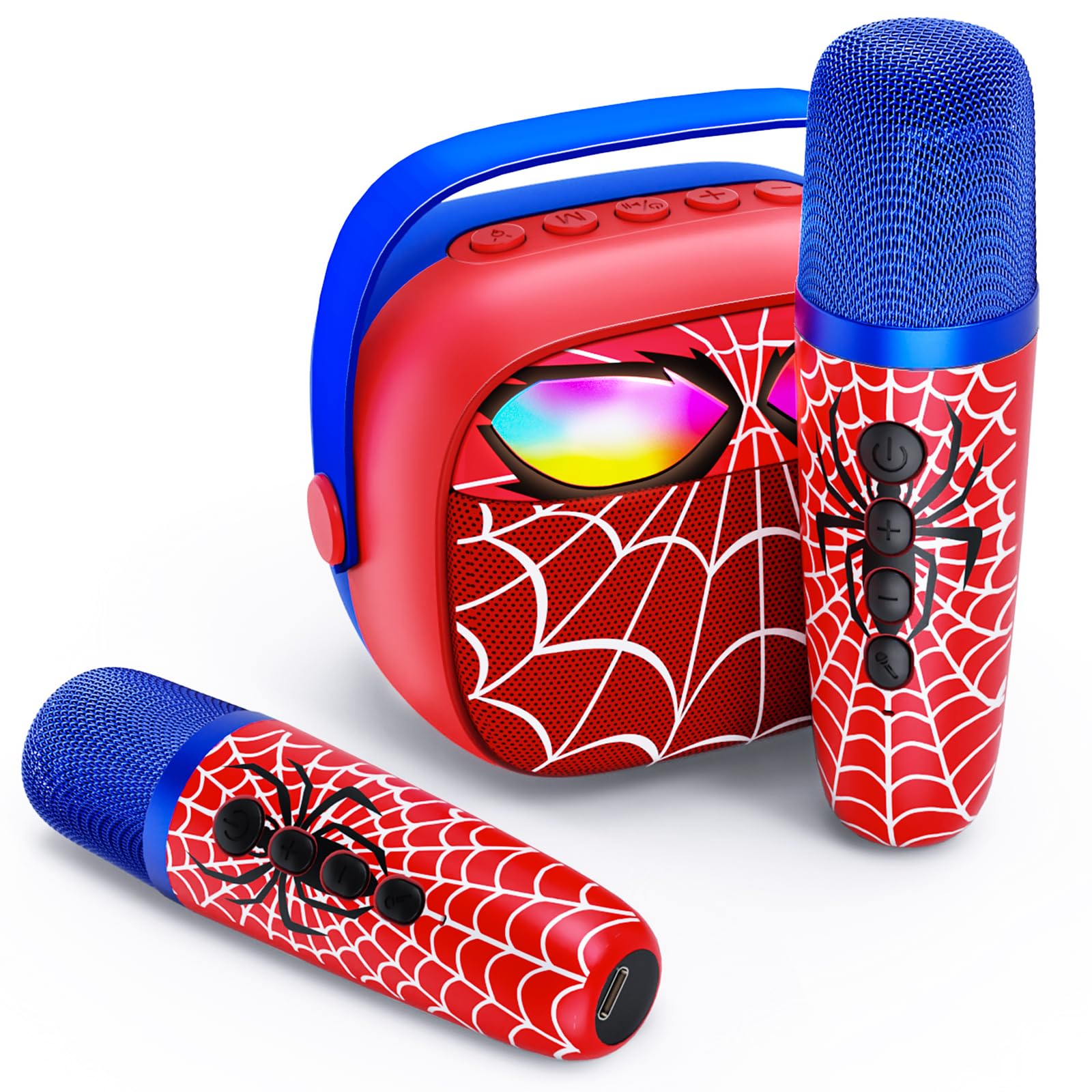 Mini Karaoke Machine for Kids Ages 3-12: Portable Bluetooth Speaker with 2 Wireless Microphone, LED Light Show for Kids 3 4 5 6 7 8 9 10 Year Old Boys Girls Toys Easter Birthday Gifts Toddler