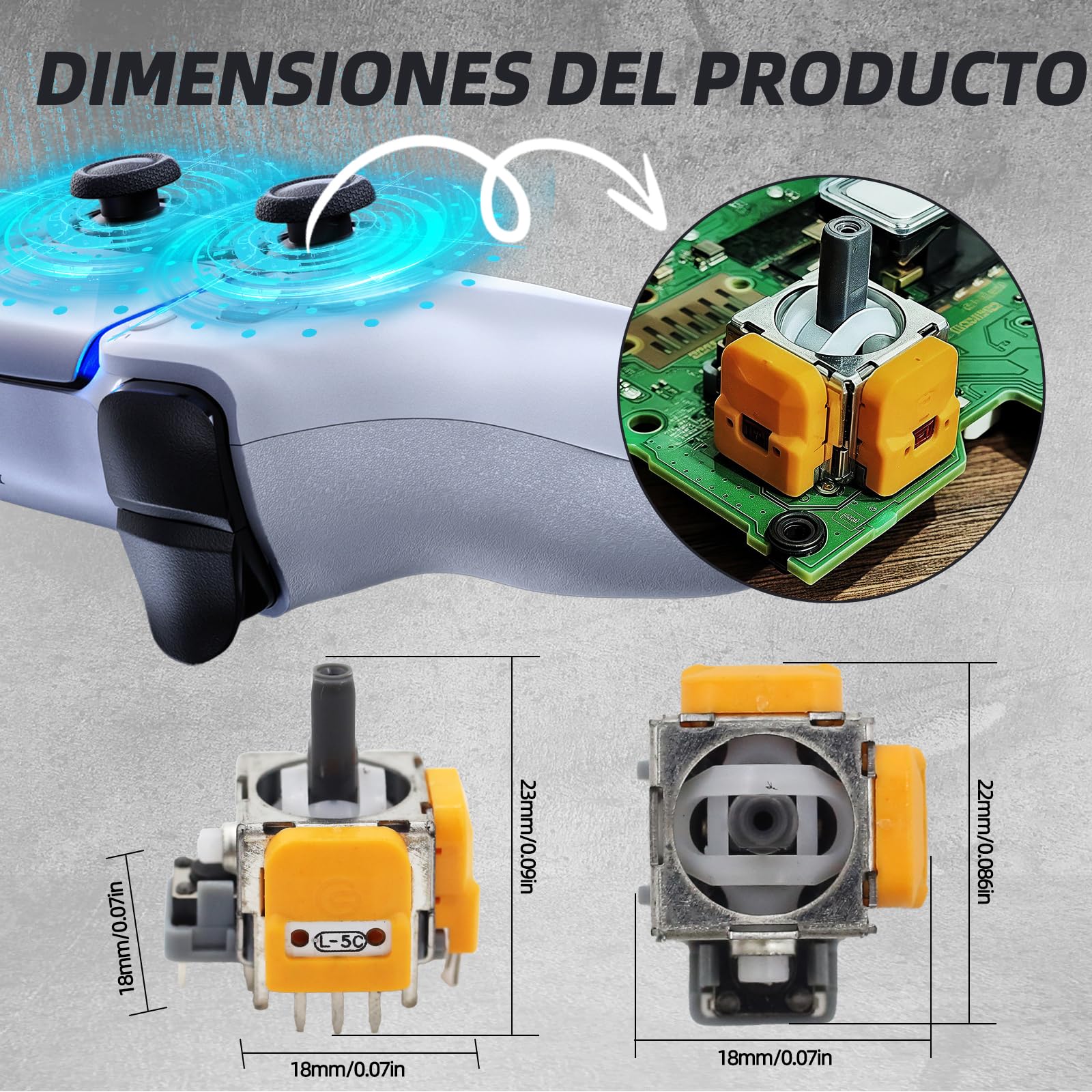 Estos palos de efecto Hall son compatibles con los controladores de PS5 y reemplazan con precisión joysticks rotos o desgastados. Ideal para un control preciso y una experiencia de juego mejorada.