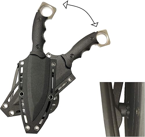 Miniatura 2 de S-TEC Cuchillo táctico completo de 9 pulgadas con funda giratoria ABS - GEN 2 - Plateado brillante, Steath Black