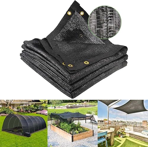 Miniatura 9 de Mklsit Shade Cloth - Lona de malla negra de 70 % de 10 x 20 pies con ojales de latón reforzados, paños de protección solar para exteriores para