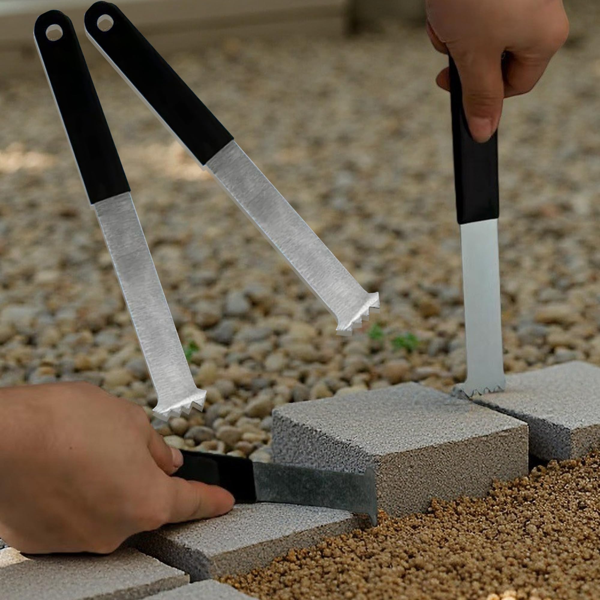 WDEC 2PCS Paving Slab Puller, Double Hook Design, Paving Brick Removal Pulling Tool, with Scraper Micro Teeth & Gripper Slots, Duty Paving Puller Lifter Tool, Garden Lawn Yard Replace Paver Blocks