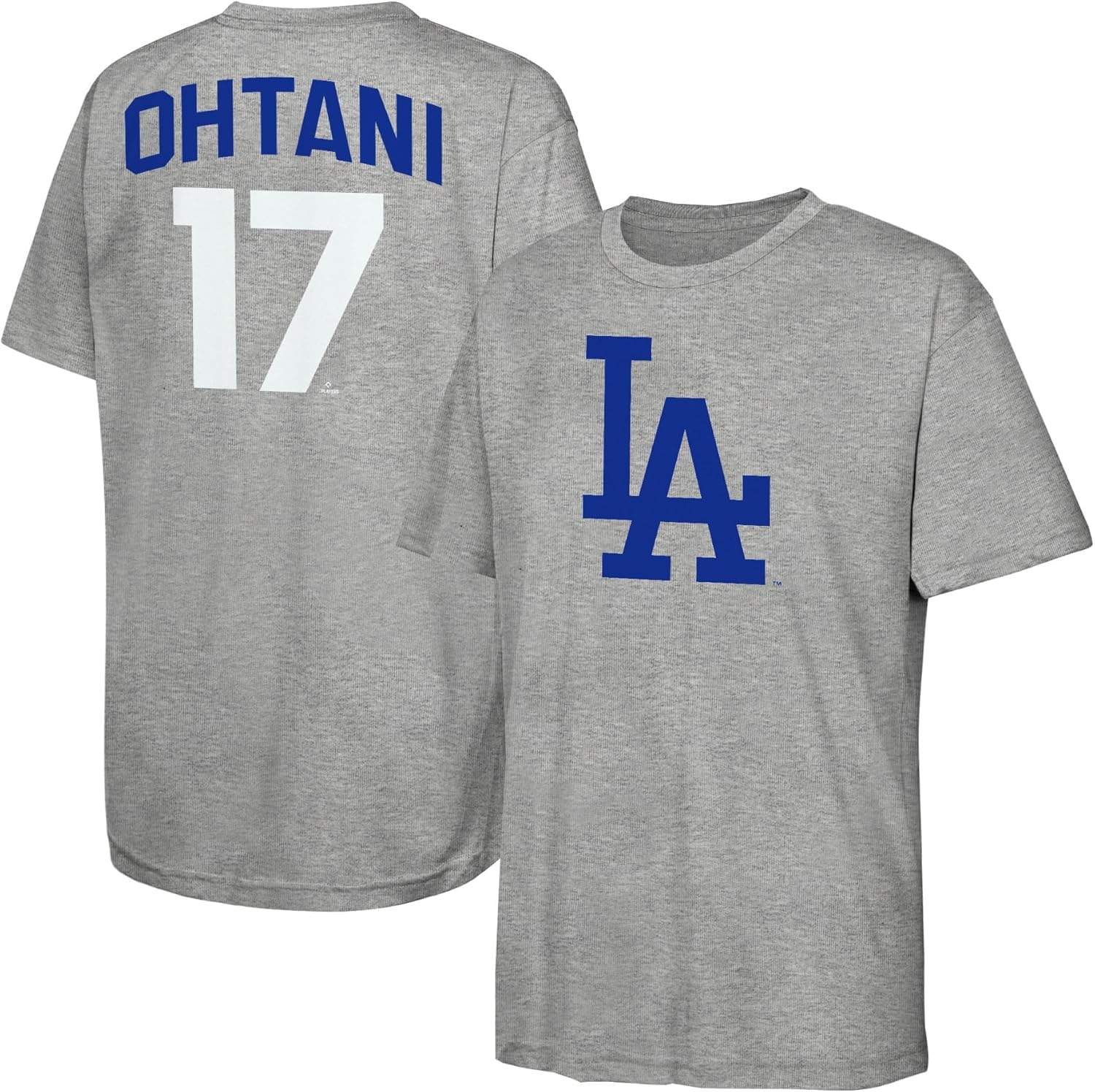 Shohei Ohtani Los Angeles Dodgers MLB Kids 4-20 Grey Official Name & Number Performance Jersey T-Shirt
