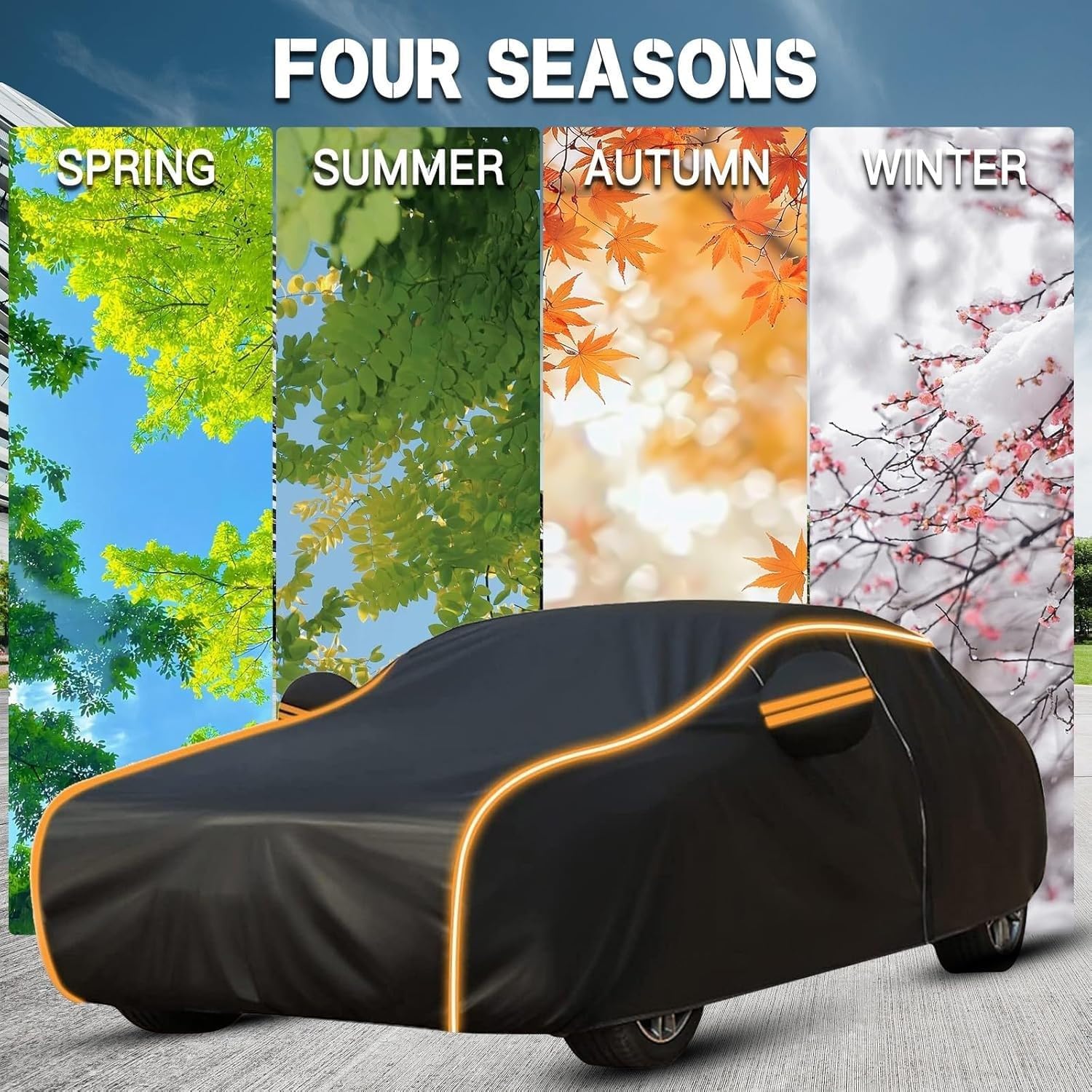 Outdoor Car Cover Custom Fit for Dodge Charger, Car Covers for Automobiles, All Weather Full Exterior Cover Rain Sun Protect, with Door Zipper n10