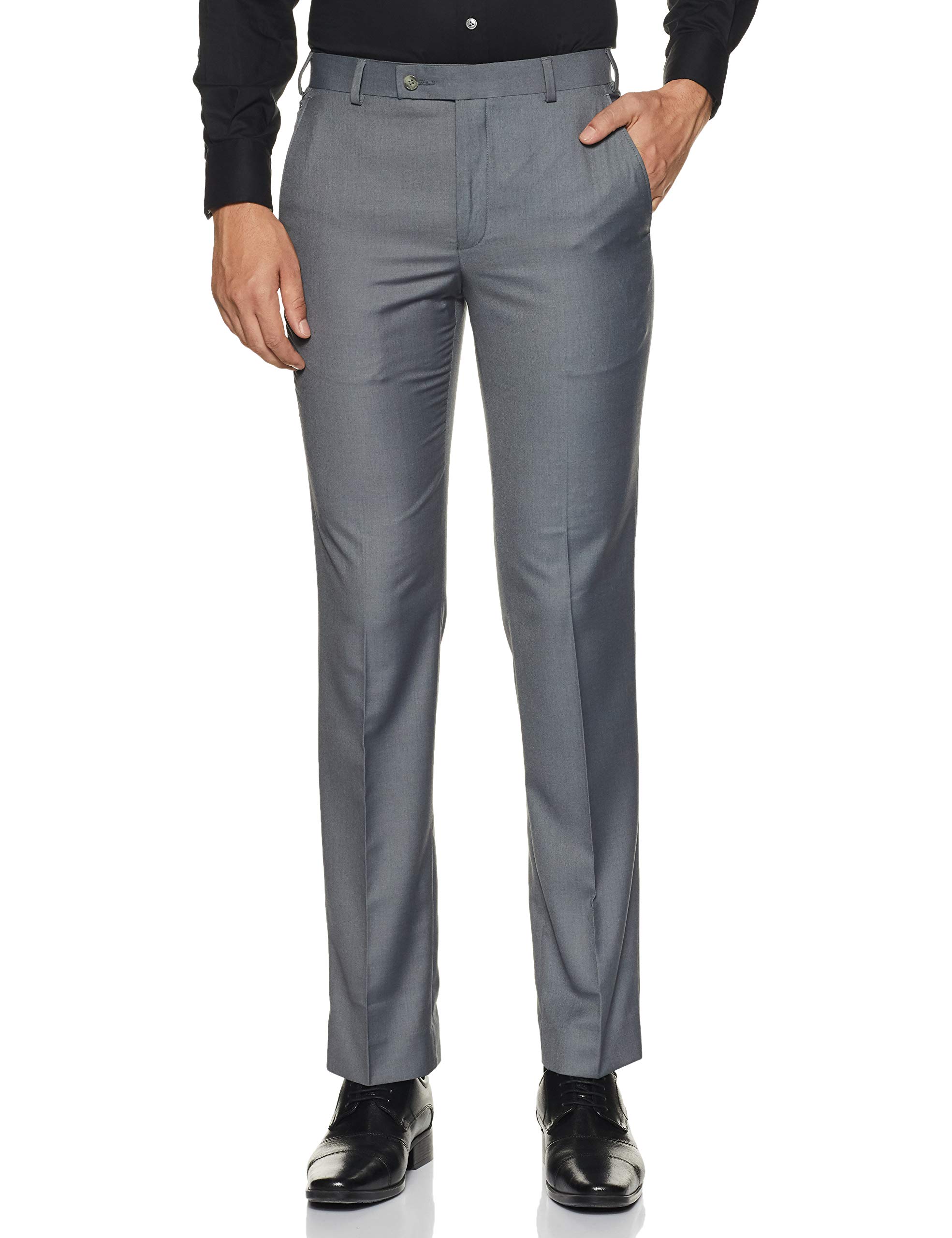 park avenue Men's Slim Fit Formal Trousers-picture-11