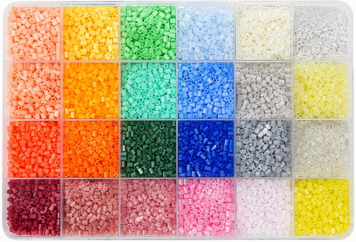 2.6 mm Mini Ironing Beads Set, 24 Colours, Sorting Box (A7)