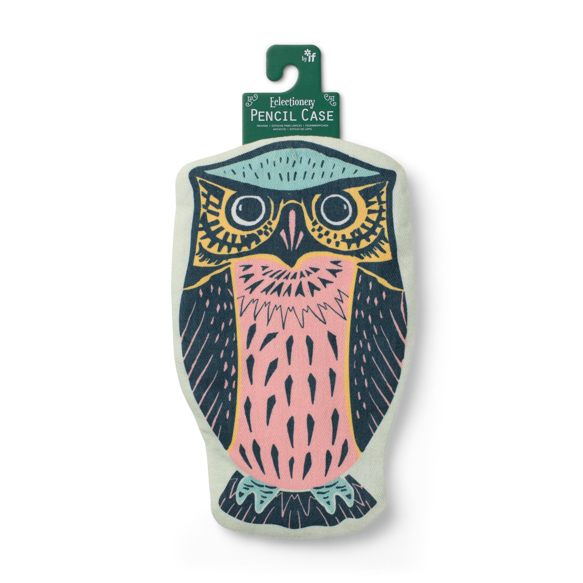 IF - Eclectionery Pencil Case - Soft Cotton Twill - Stationery Set - School Supplies - Boys & Girls - Owl