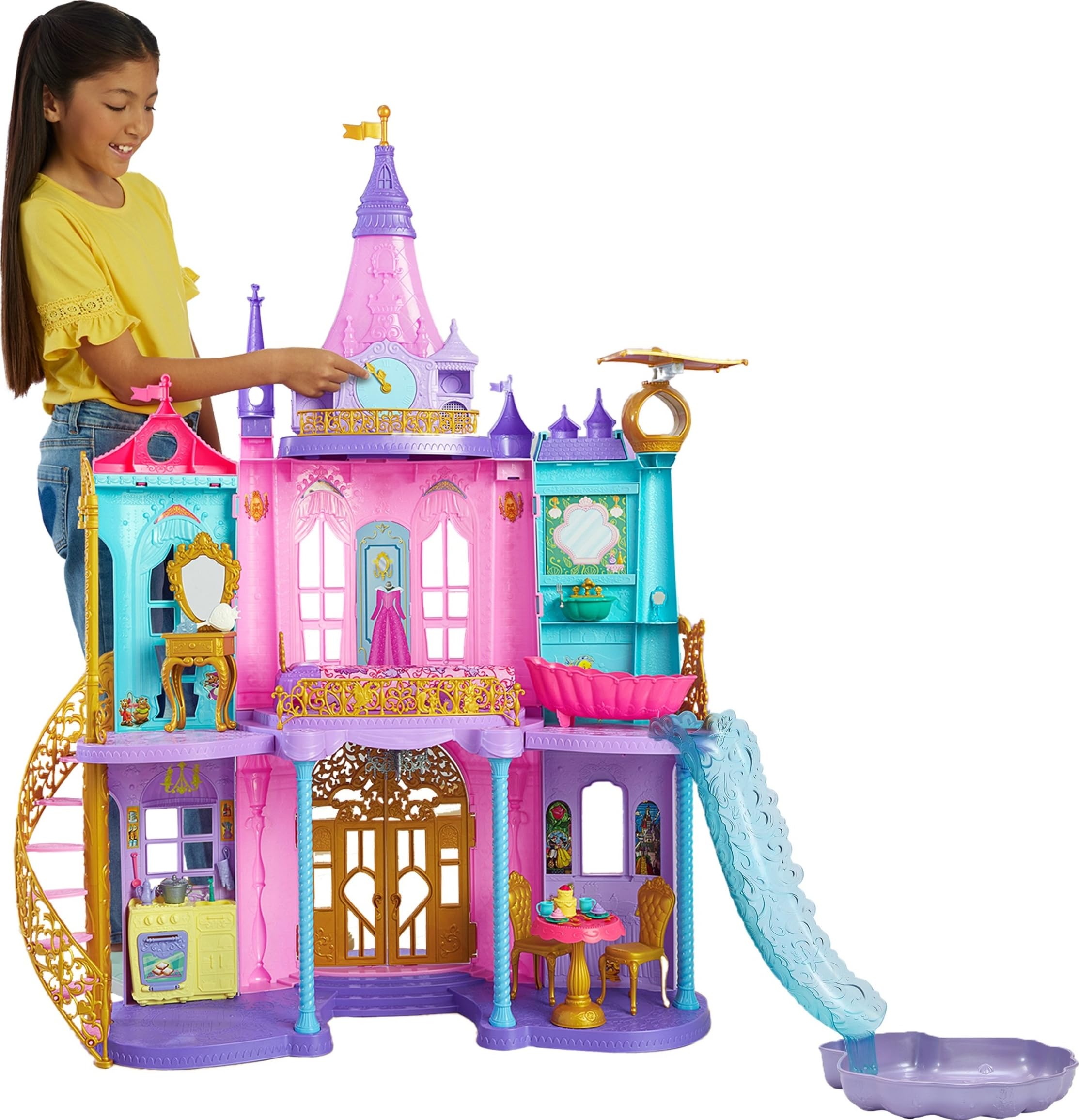 Mattel Disney Princess Bajkowy zamek 120 cm, światła i dźwięki