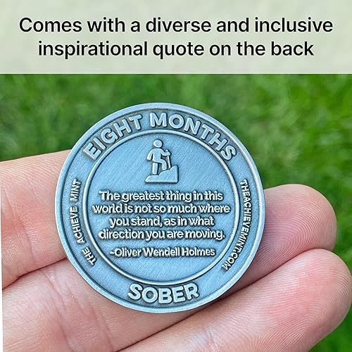 Miniatura 70 de The Achieve Mint Ficha sobria de 13 meses Chip sobrio de trece meses Regalo no AA, medallones no religiosos para hombres y mujeres que celebran