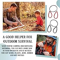 Vista 4 de Sierra de cable de acero inoxidable, sierra de alambre de metal, cuerda de bolsillo de mano, herramientas de corte de cuerda de supervivencia
