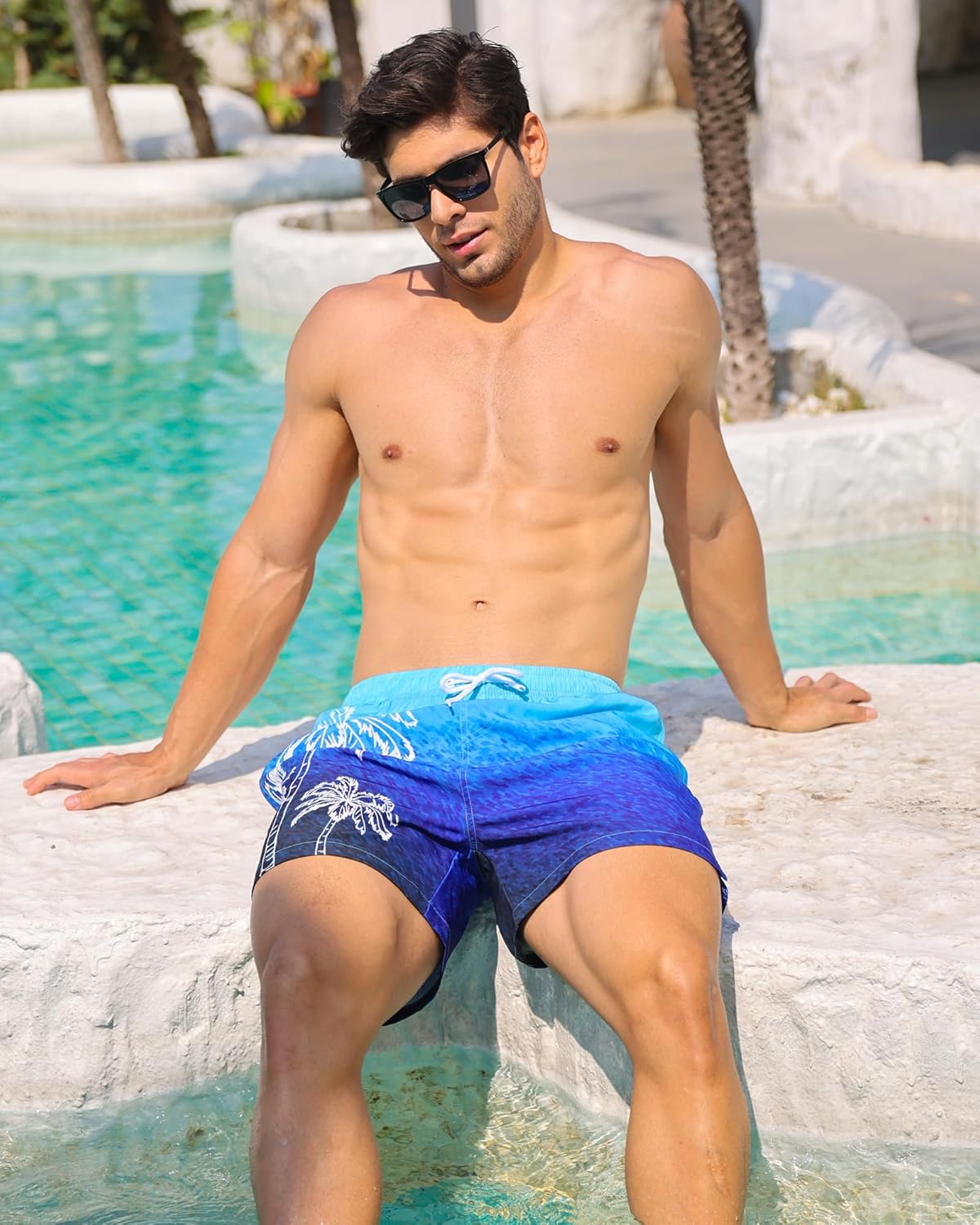 Mens Swim Trunks with Compression Liner Quick Dry Bathing Suits Board Beach Shorts Swim Shorts with Zipper Pocket - Image 5