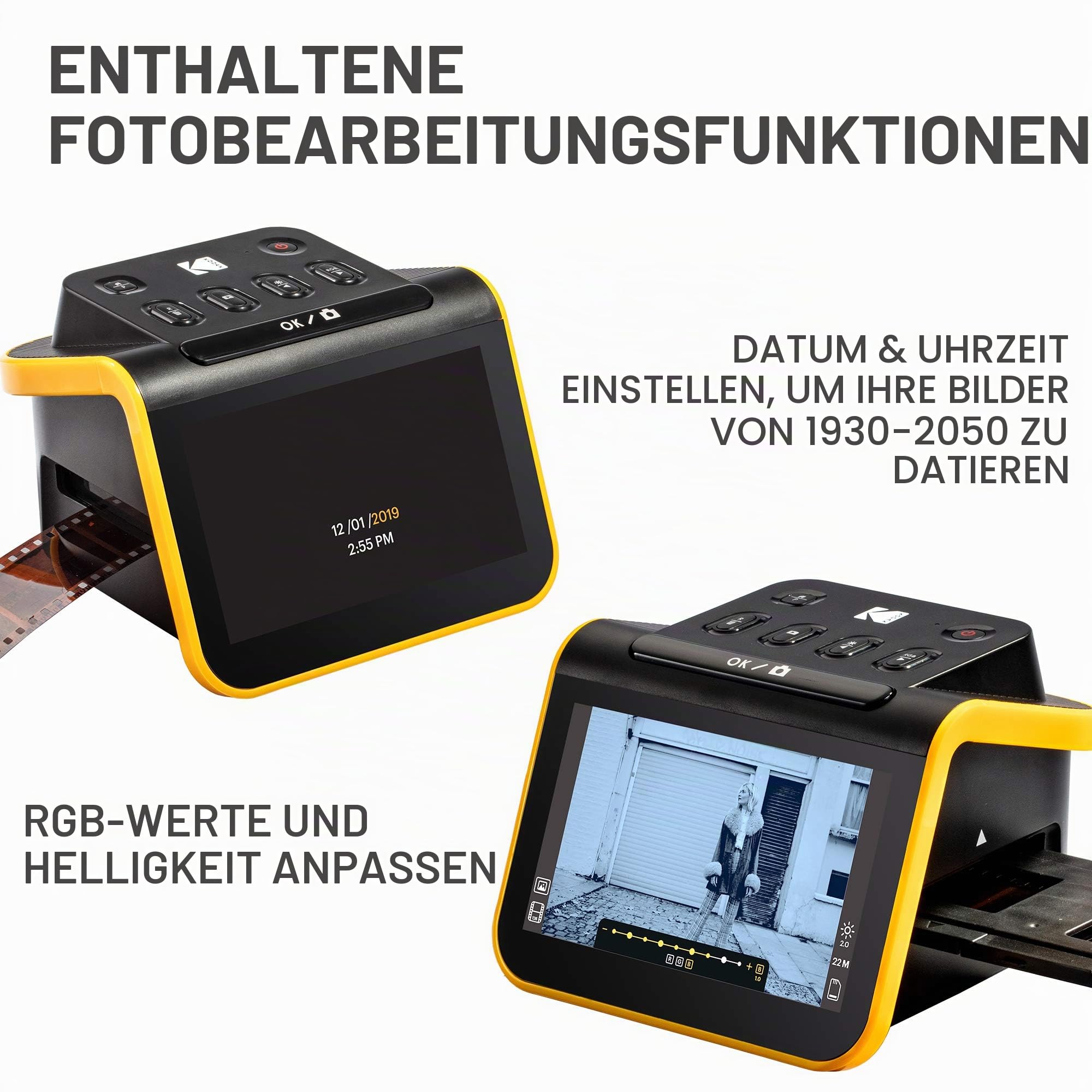KODAK Slide N SCAN Film und Slide Scanner 5 Zoll LCD-Bildschirm, Schwarz