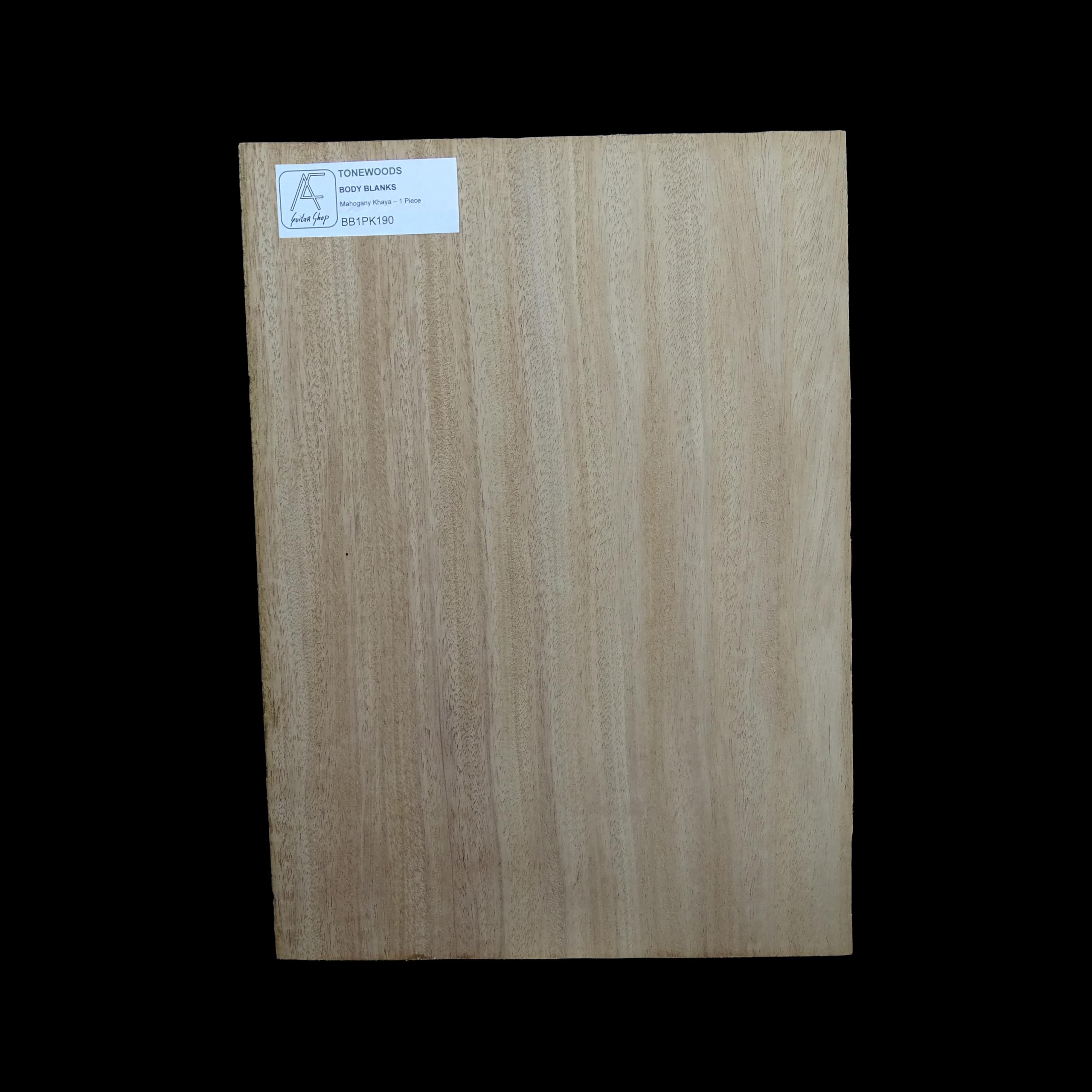 Corps de guitare acajou d'Afrique 1 pièce BB1PK190 bois de lutherie calibré