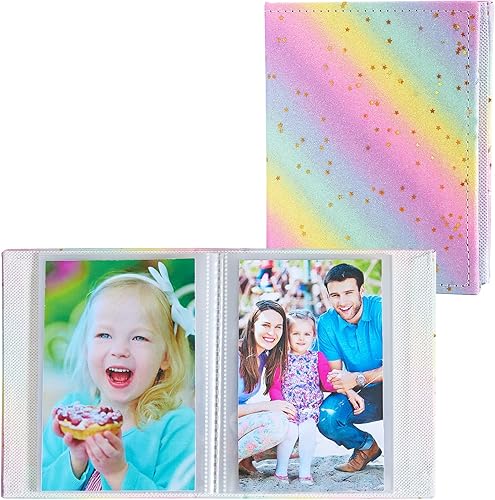 Miniatura 2 de FIODAY Paquete de 2 álbumes de fotos pequeños de 4 x 6 pulgadas libro de fotos Mimi con purpurina para niños cada pequeño álbum de fotos tiene