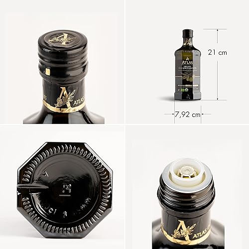 Miniatura 5 de Atlas - Aceite de oliva virgen extra prensado en frío, rico en polifenoles, de Marruecos, recién cosechado y sin procesar, procedente de una única