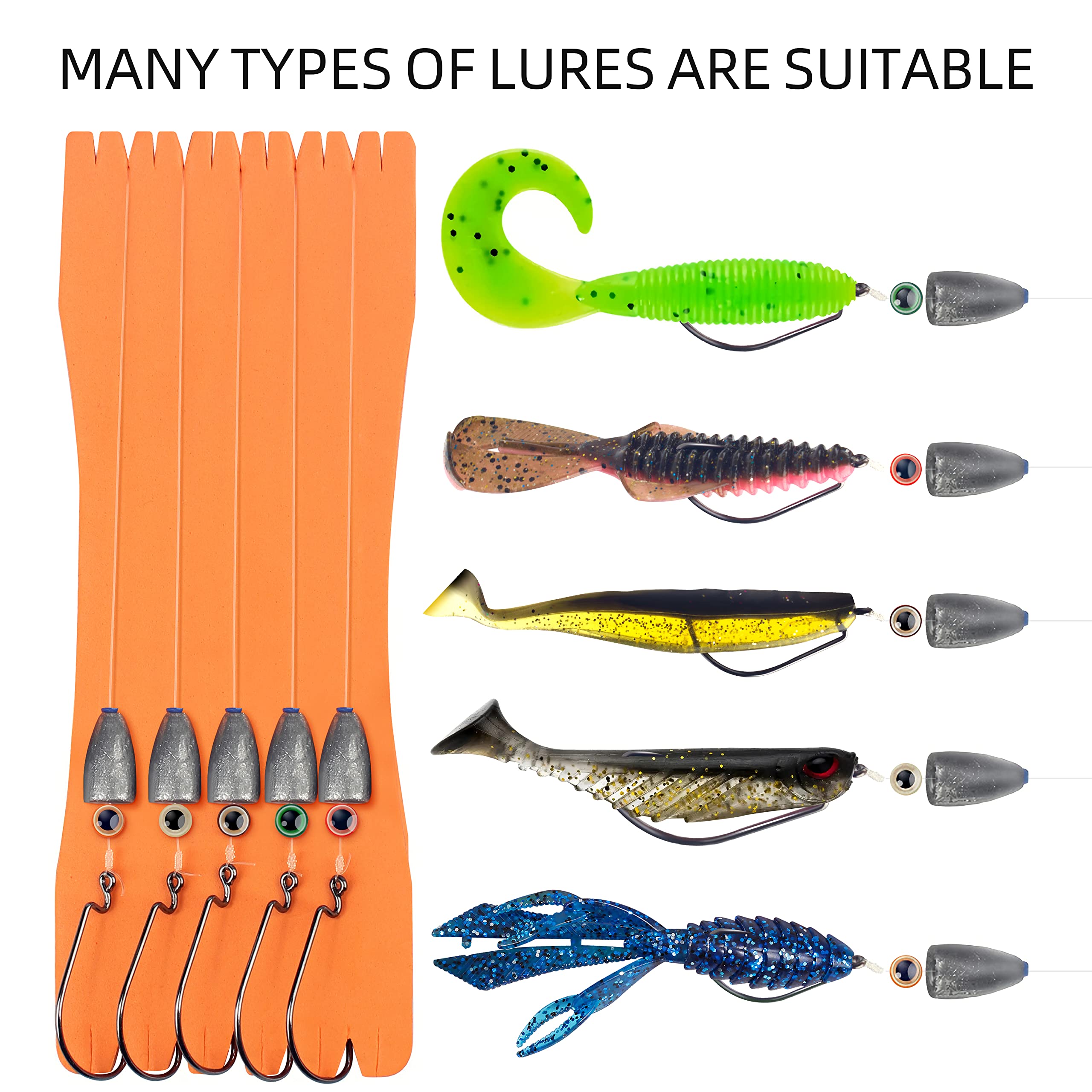 Rikimaru Fishing Ready Texas Rigging Fluorocarbon Fishing Line with Sinker 1/0 Worm Hooks Kits Rolling Swivel Carolina Rig for Bass Perch (Standard Style-3pack, 10LB-2#(Hook)) : Sports & Outdoors