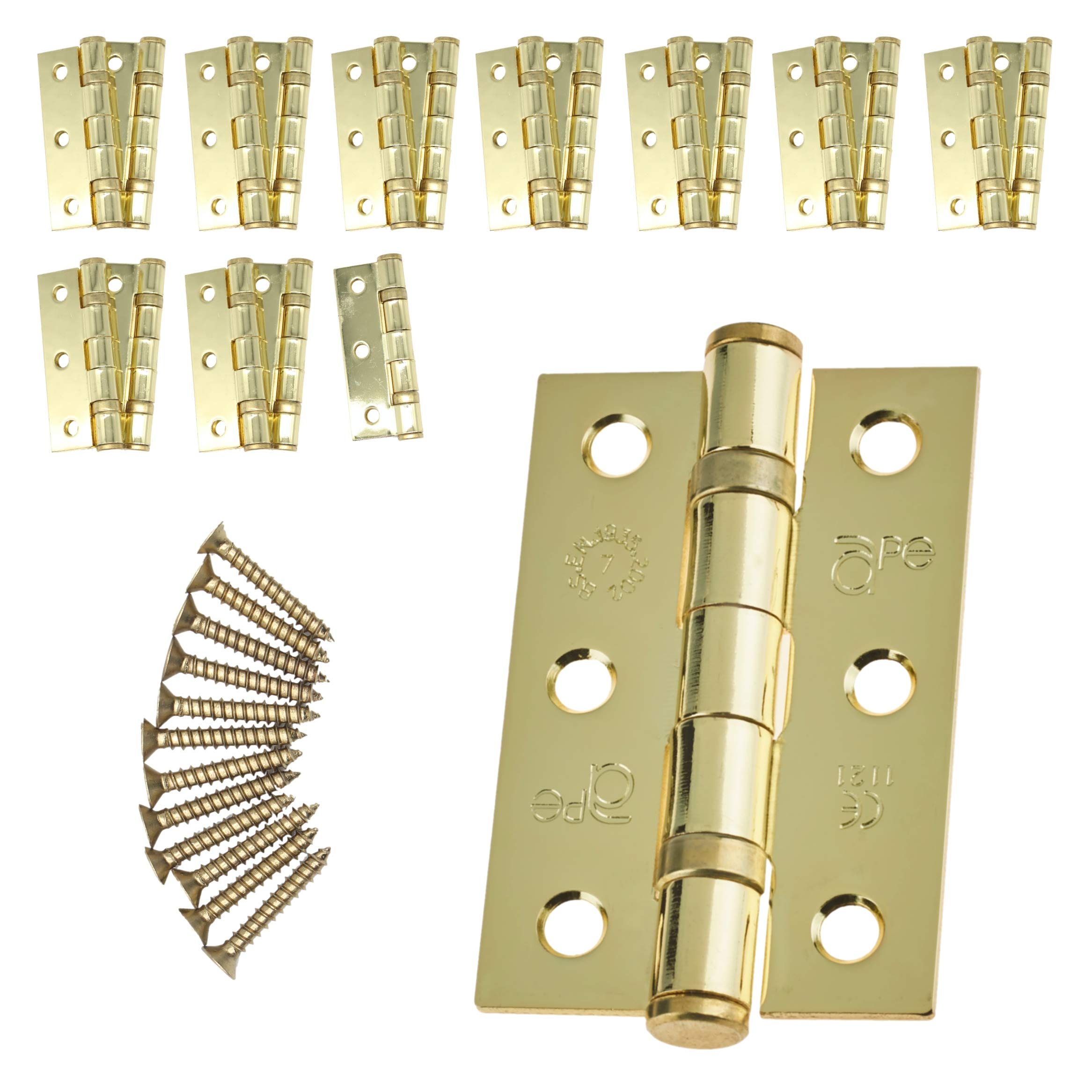 Eai Door Hinge 3" / 76Mm Pvd Brass Ball Bearing Washer Ce Grade 7 For Fire Door 10 Pair