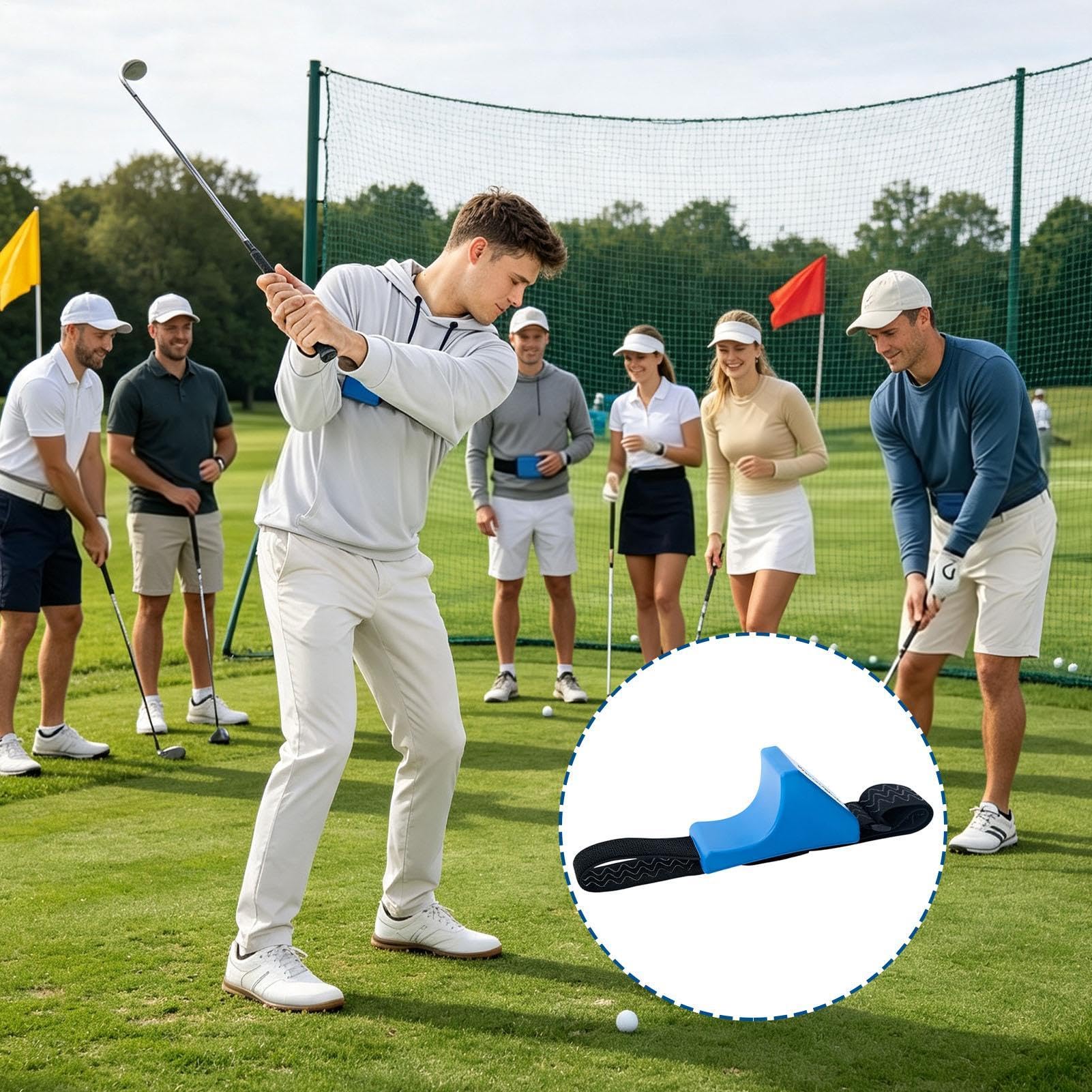 Entrenador Swing Golf con Correa Alineación y Corrección Posición Práctica