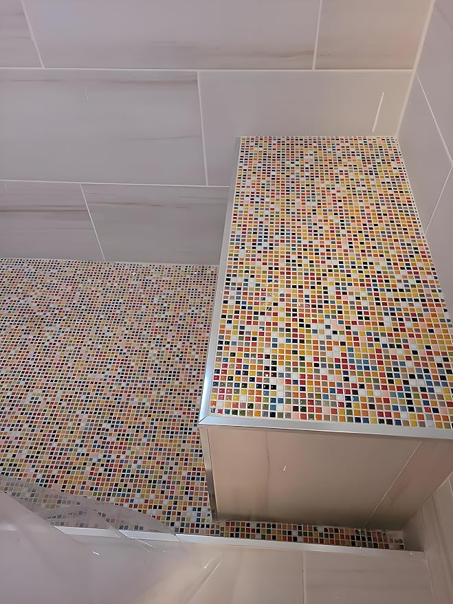 Mosaico Cerámico Multicolor en Hojas de 12 x 12 Pulgadas, 10 Pies Cuadrados, Acabado Pulido Brillante miniatura 9