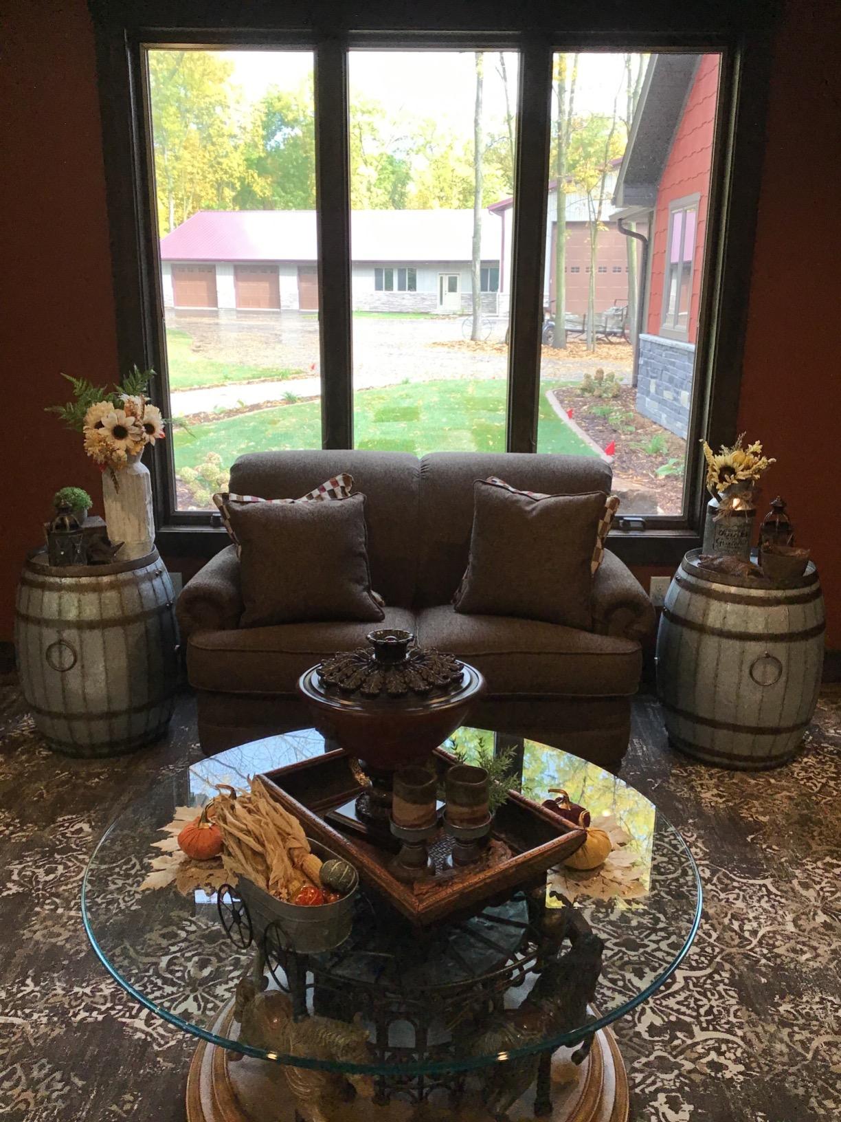 IMAX Vineyard Wine Barrel Storage Table Vintage Inspired