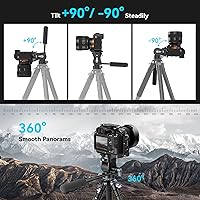 Vista 3 de SmallRig Video Head for Vertical/Horizontal Shooting, Tripod Pan Tilt Fluid Head with Telescopic Handle and Switchable QR Plate for Arca, Max Load