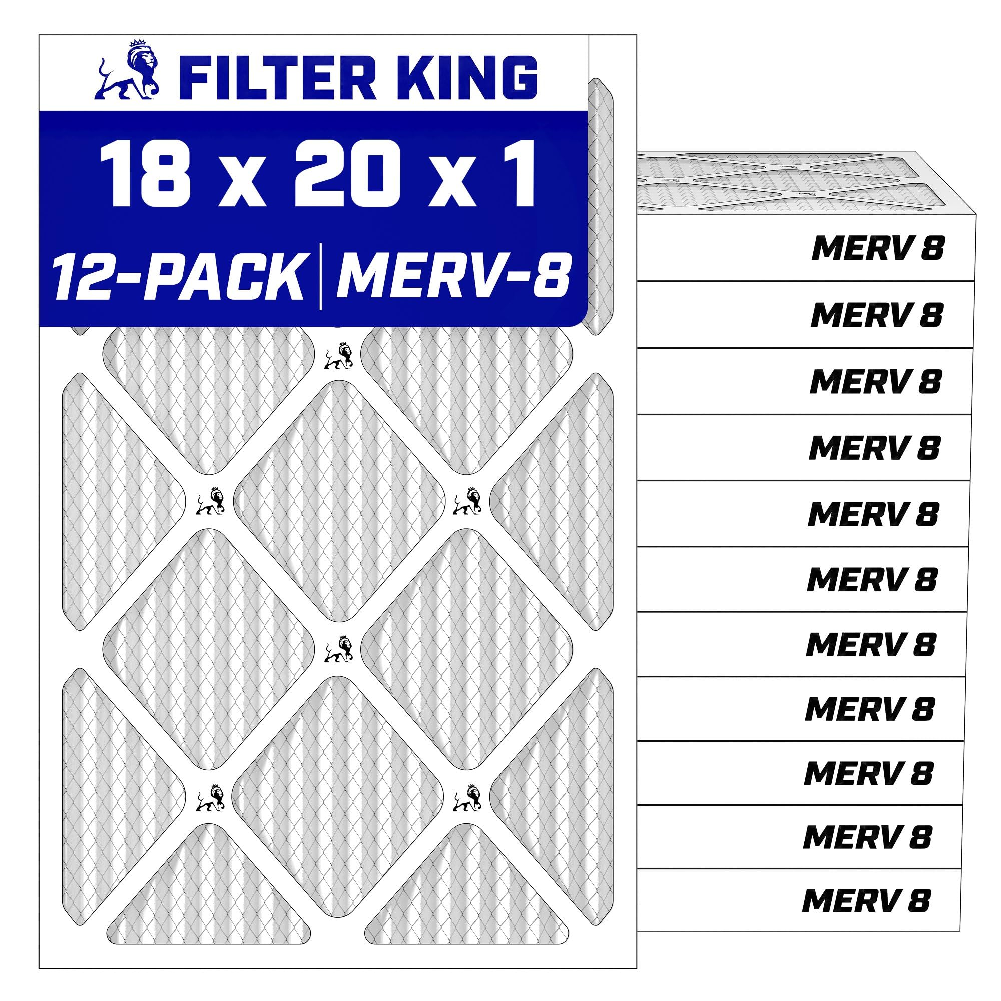 Filter King 18x20x1 Air Filter MERV 8 12-Pack